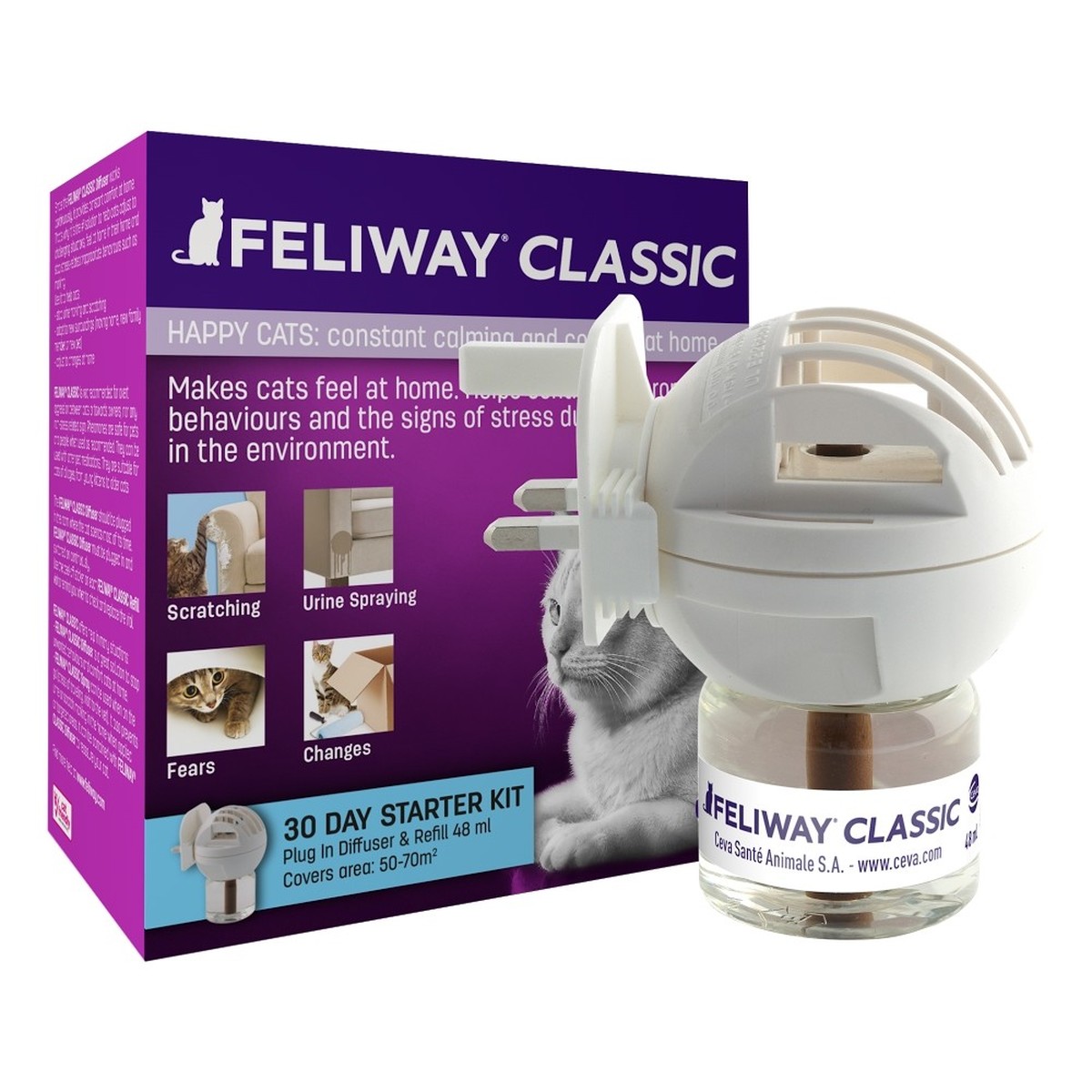 Feliway Classic Diffuser + Refill Pet Sense Dog, Cat & Rabbit